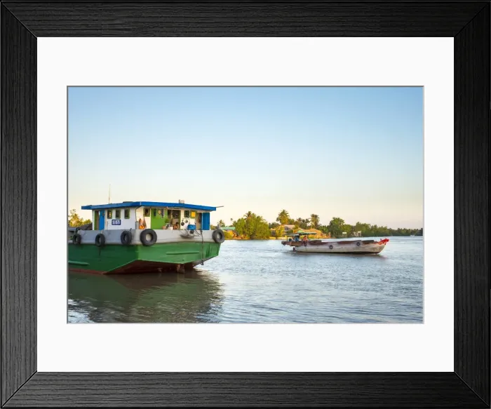 Framed Print : Boats on the Can Tho River, a tributary of the Mekong, Can Tho, Mekong Delta, Vietnam Framed Print : Boats on the Can Tho River, a tributary of the Mekong, Can Tho, Mekong Delta, Vietnam