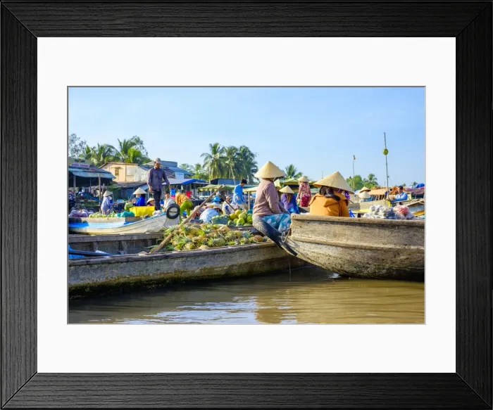 Framed Print : Phong Dien floating market, Phong Dien District, Can Tho, Mekong Delta, Vietnam, Indochina