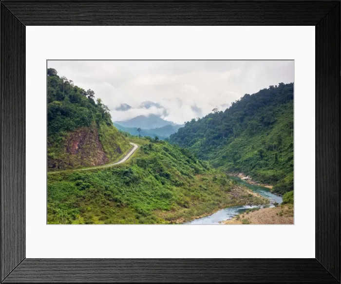 Framed Print : Ho Chi Minh Highway West passing through jungle landscape, Quang Ninh District, Quang Binh Province Framed Print : Ho Chi Minh Highway West passing through jungle landscape, Quang Ninh District, Quang Binh Province