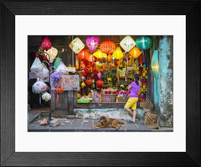 Framed Print : Shop selling silk lanterns in Hoi An, Quang Nam Province, Vietnam, Indochina, Southeast Asia