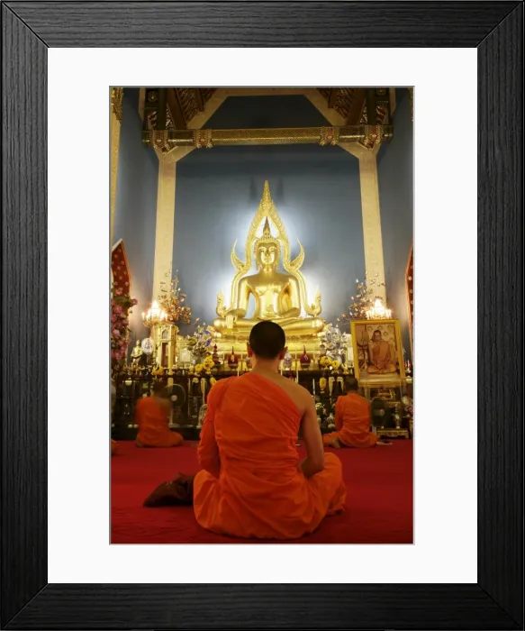 Framed Print : Buddhist monk praying Framed Print : Buddhist monk praying