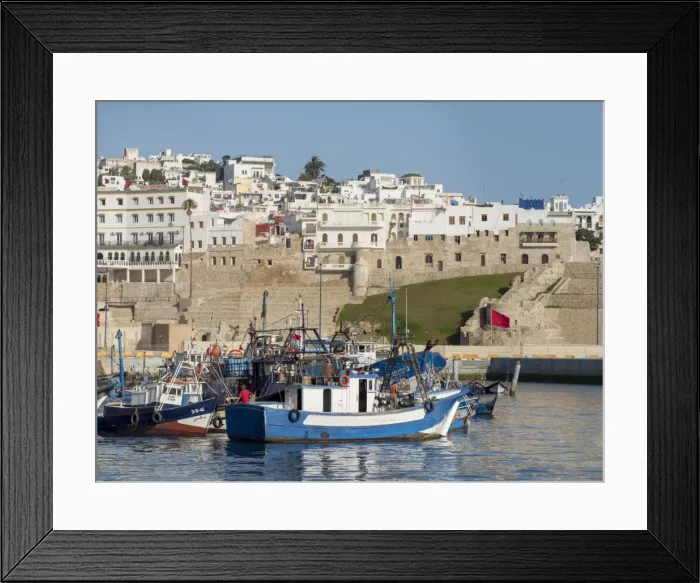 Framed Print : Fishing boats in port, Tangier, Morocco, North Africa, Africa Framed Print : Fishing boats in port, Tangier, Morocco, North Africa, Africa