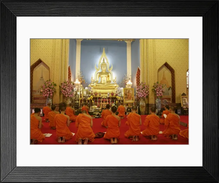Framed Print : Buddhist monks praying Framed Print : Buddhist monks praying