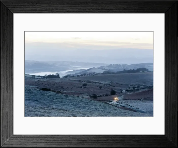 Framed Print : A view at sunrise towards The Brecon Beacons National Park, Powys, Wales, United Kingdom Framed Print : A view at sunrise towards The Brecon Beacons National Park, Powys, Wales, United Kingdom