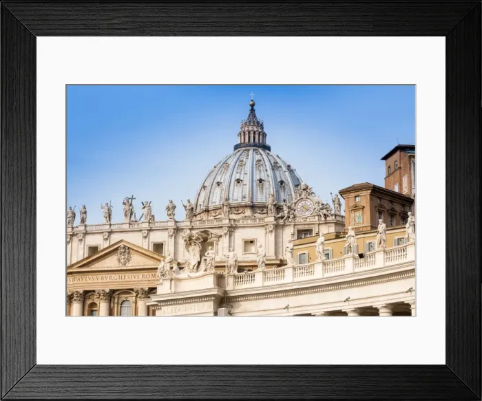 Framed Print : St. Peters dome, Vatican City, UNESCO World Heritage Site, Rome, Lazio, Italy, Europe Framed Print : St. Peters dome, Vatican City, UNESCO World Heritage Site, Rome, Lazio, Italy, Europe