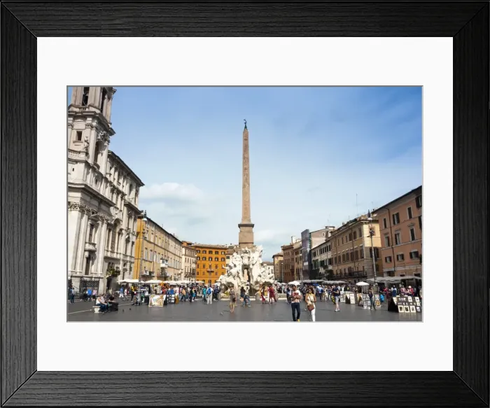 Framed Print : Fontana dei Quattro Fiumi, topped by the Obelisk of Domitian, Piazza Navona, Rome Framed Print : Fontana dei Quattro Fiumi, topped by the Obelisk of Domitian, Piazza Navona, Rome