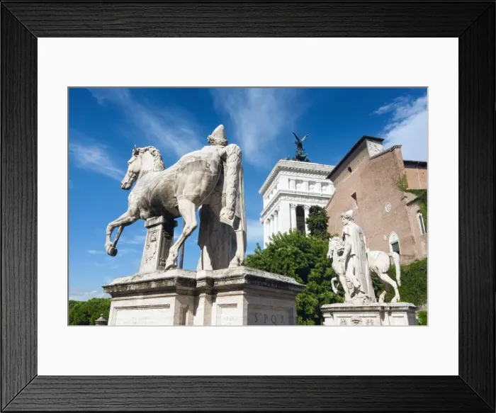 Framed Print : Castore and Polluce (Dioskouri) statues, Campidoglio, Capitoline hill, Rome, Unesco