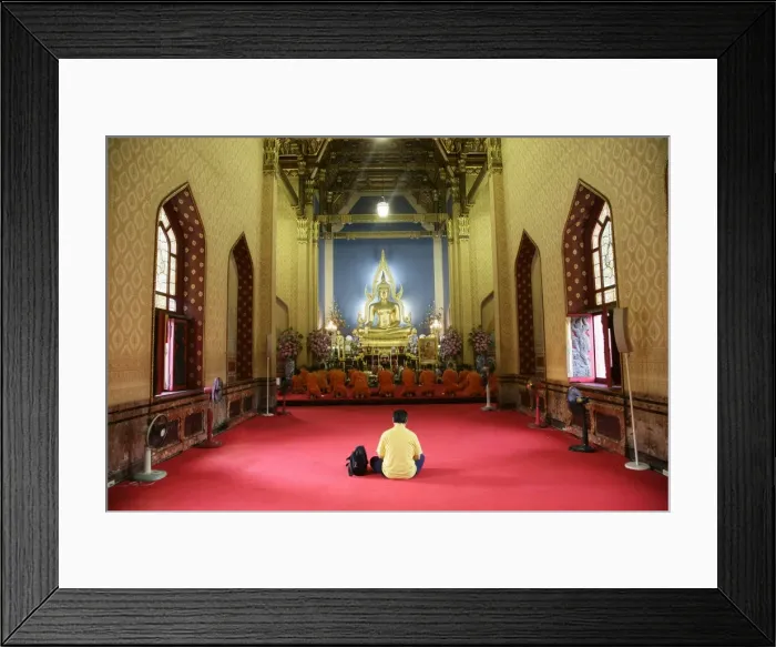 Framed Print : Man and monks praying Framed Print : Man and monks praying