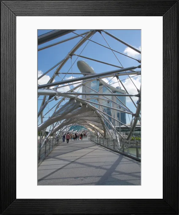 Framed Print : Marina Bay, Helix Bridge and Marina Bay Sands Hotel, Singapore, Southeast Asia Framed Print : Marina Bay, Helix Bridge and Marina Bay Sands Hotel, Singapore, Southeast Asia