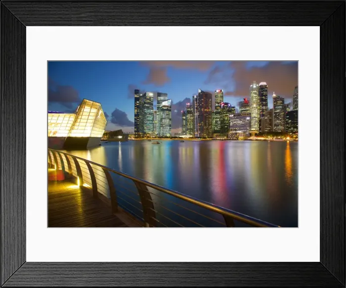 Framed Print : Skyline across Marina bay, Singapore, Southeast Asia Framed Print : Skyline across Marina bay, Singapore, Southeast Asia