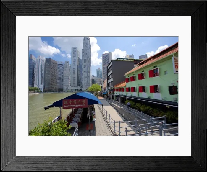 Framed Print : Boat Quay, Singapore, Southeast Asia