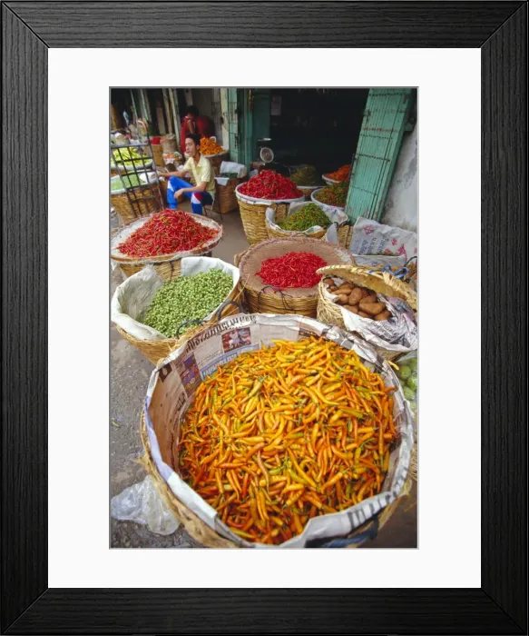 Framed Print : Chilies and other vegetables Framed Print : Chilies and other vegetables