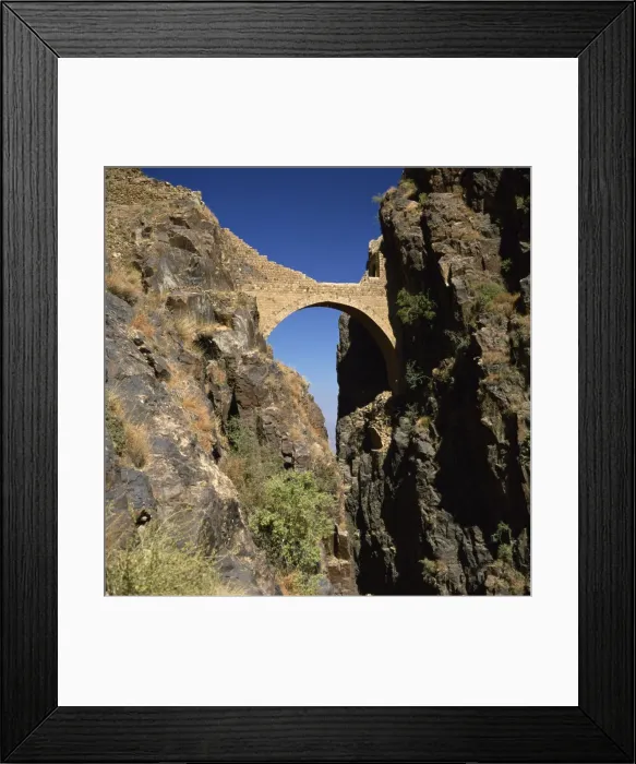 Framed Print : The Shahara Bridge over a rocky gorge Framed Print : The Shahara Bridge over a rocky gorge