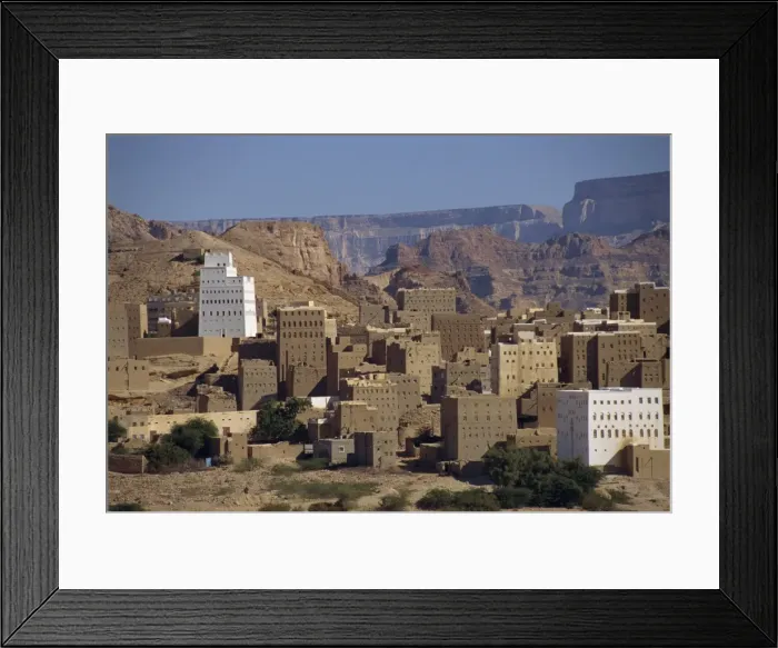 Framed Print : The tall mud brick houses of Habban Framed Print : The tall mud brick houses of Habban