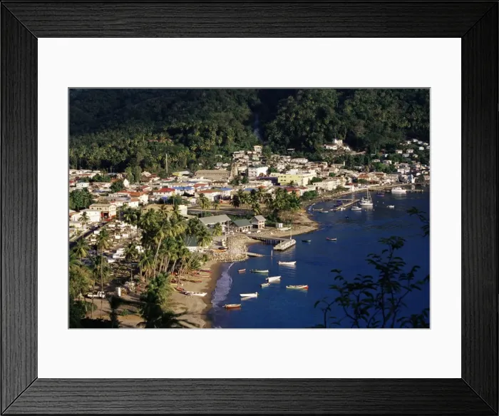 Framed Print : View over Soufriere, St Framed Print : View over Soufriere, St