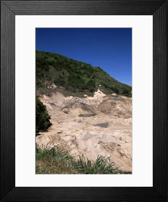 Framed Print : Volcanic sulphur springs, St Framed Print : Volcanic sulphur springs, St