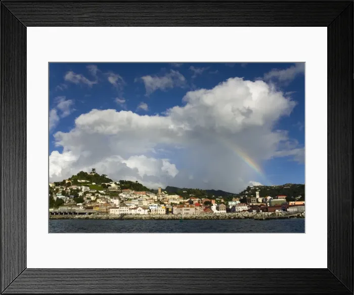 Framed Print : Rainbow over the Esplanade area, St Framed Print : Rainbow over the Esplanade area, St