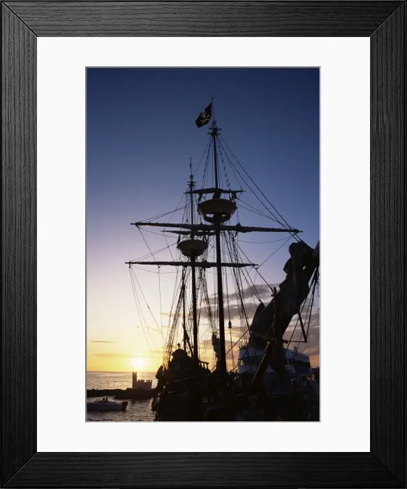 Framed Print : Pirate ship in Hog Sty Bay Framed Print : Pirate ship in Hog Sty Bay