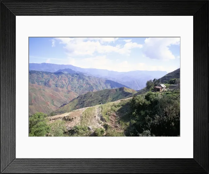 Framed Print : Terraces on slopes of mountain interior at 1800m altitude Framed Print : Terraces on slopes of mountain interior at 1800m altitude