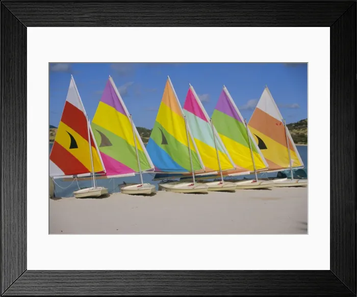 Framed Print : Sail boats on the beach, St