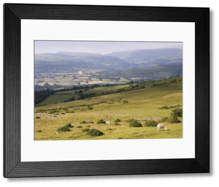 Framed Print : View over the valley of the River Usk and the Black Mountains Framed Print : View over the valley of the River Usk and the Black Mountains