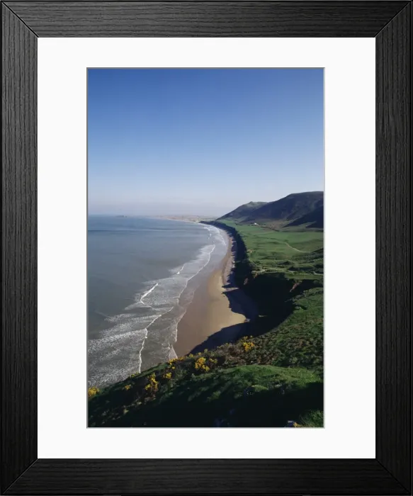 Framed Print : Looking from the cliffs at Rhossili Framed Print : Looking from the cliffs at Rhossili