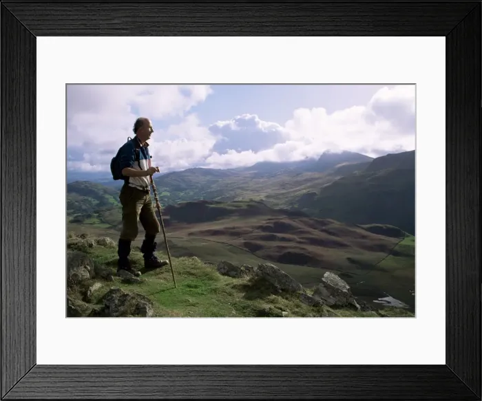 Framed Print : Hill walker in the Snowdonia National Park Framed Print : Hill walker in the Snowdonia National Park