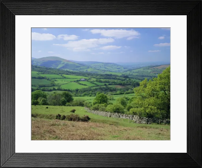 Framed Print : Fields in the valleys near Brecon Framed Print : Fields in the valleys near Brecon