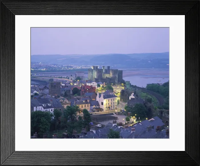 Framed Print : Aerial of Conway and castle Framed Print : Aerial of Conway and castle