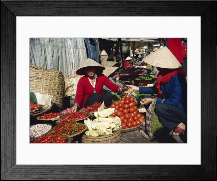 Framed Print : Vegetables and pineapples on sale in free market in southern Vietnam Framed Print : Vegetables and pineapples on sale in free market in southern Vietnam