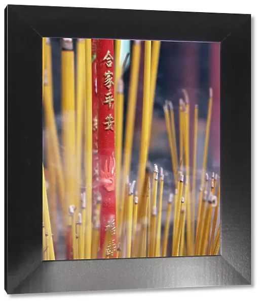 Close-up of incense sticks burning