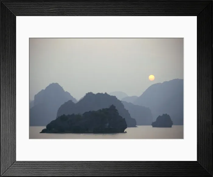 Framed Print : Sunset against limestone grotto islands Framed Print : Sunset against limestone grotto islands