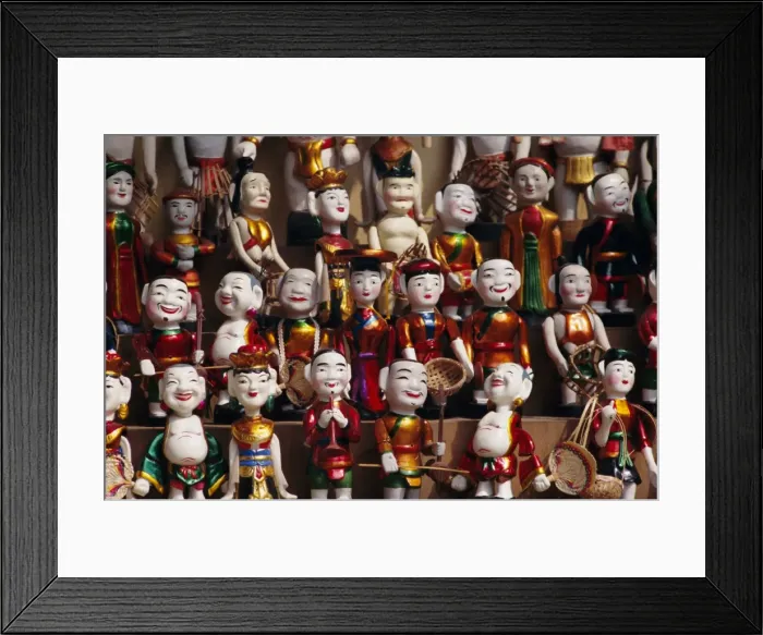 Framed Print : Wooden water puppets Framed Print : Wooden water puppets