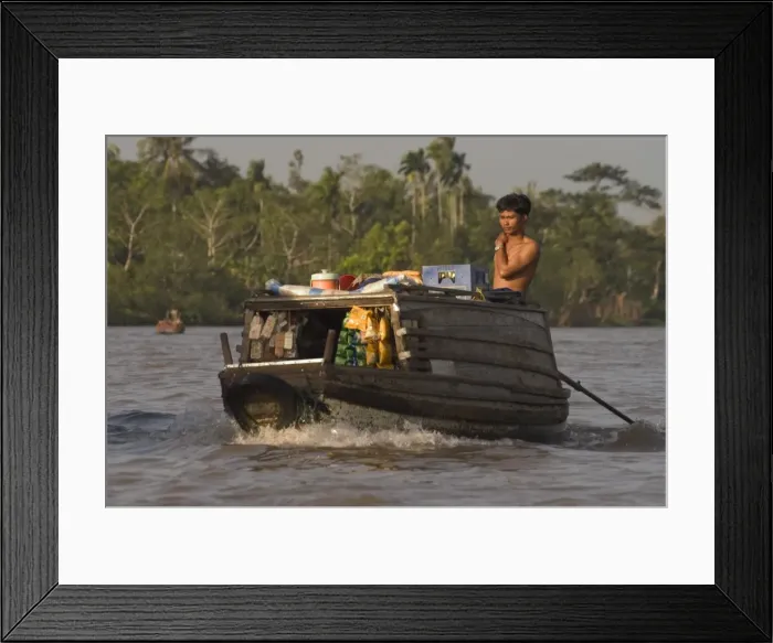 Framed Print : Boats on the Mekong Delta Framed Print : Boats on the Mekong Delta