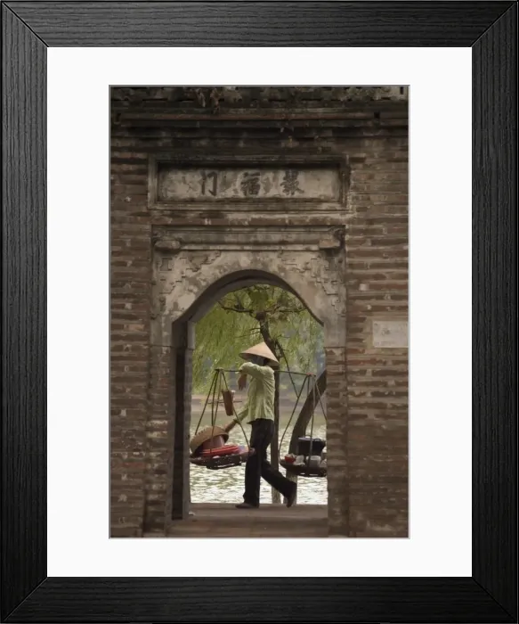 Framed Print : Lady carrying baskets Framed Print : Lady carrying baskets