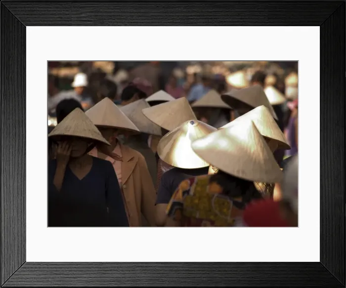 Framed Print : Women wearing conical hats Framed Print : Women wearing conical hats