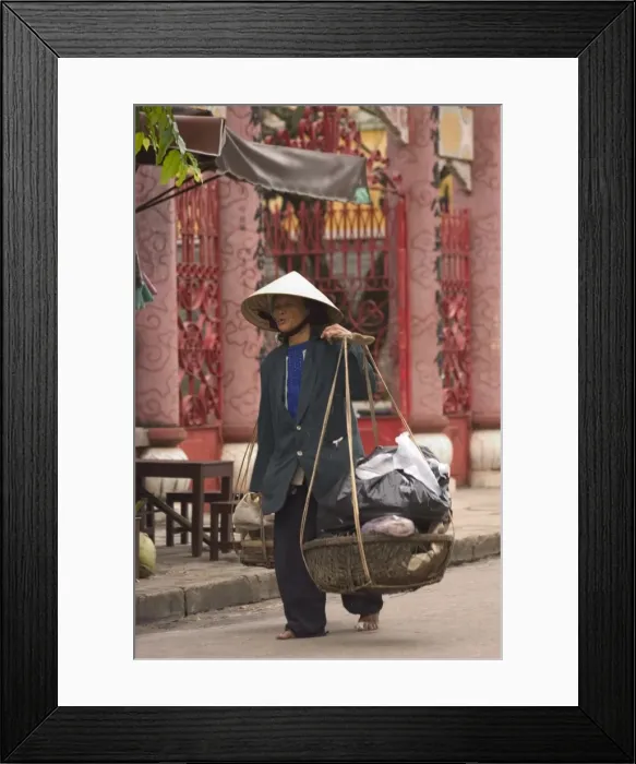 Framed Print : Woman with basket
