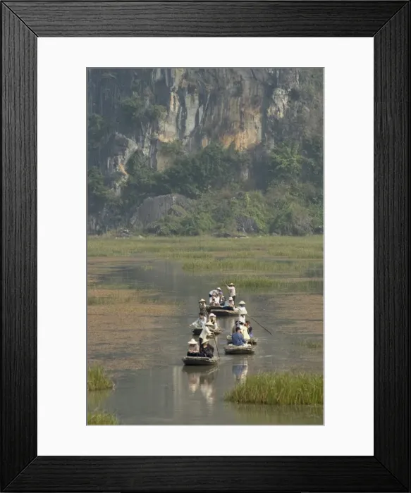 Framed Print : Punting boats on delta river Framed Print : Punting boats on delta river
