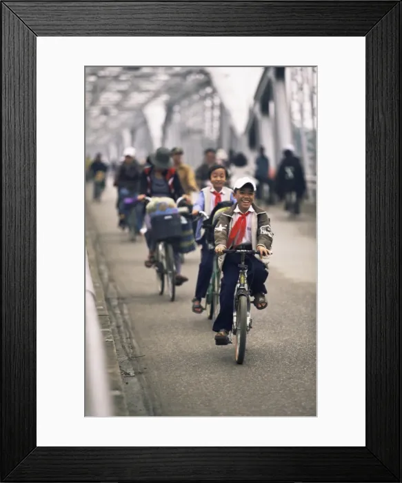 Framed Print : Children on bicycles Framed Print : Children on bicycles