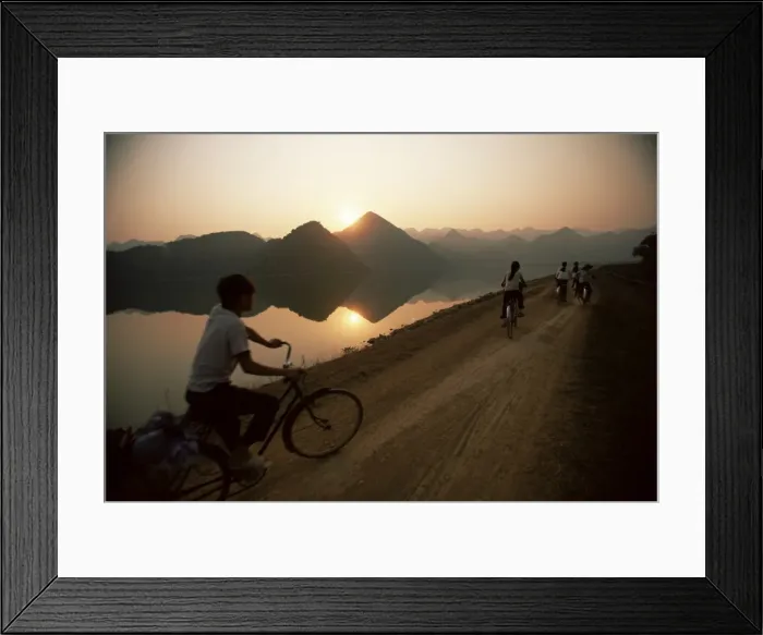 Framed Print : Cyclists, Cuc Phuong region Framed Print : Cyclists, Cuc Phuong region