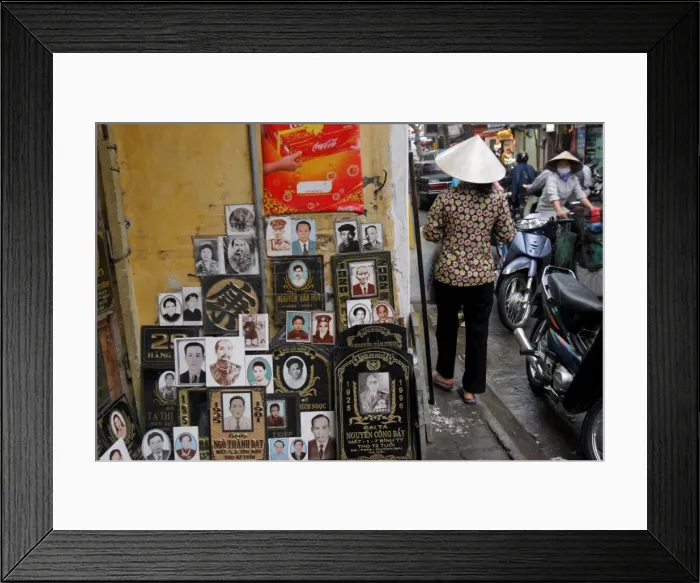 Framed Print : A headstone engravers shop in Hanoi Framed Print : A headstone engravers shop in Hanoi