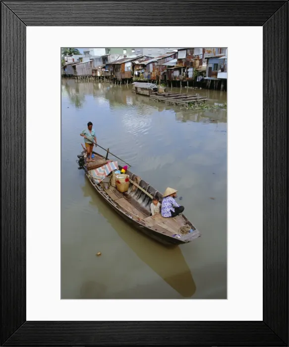 Framed Print : Boat on the Kinh Ben Nghe Framed Print : Boat on the Kinh Ben Nghe