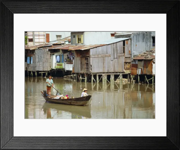 Framed Print : Boat on the Kinh Ben Nghe Framed Print : Boat on the Kinh Ben Nghe