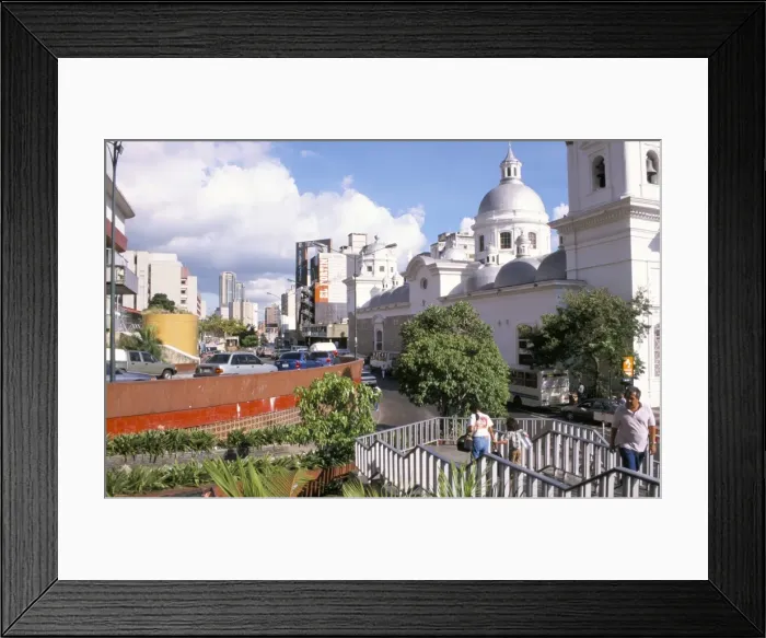 Framed Print : Street scene with Santa Teresa church Framed Print : Street scene with Santa Teresa church