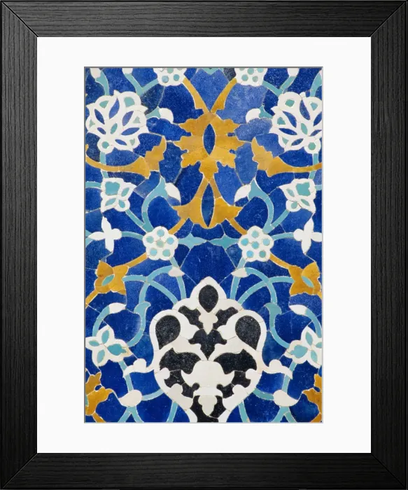 Framed Print : Ceramic detail on Mir-I-Arab madressa (madrasa) Framed Print : Ceramic detail on Mir-I-Arab madressa (madrasa)