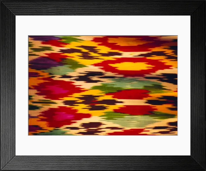 Framed Print : Detail of traditional rainbow silk dress Framed Print : Detail of traditional rainbow silk dress