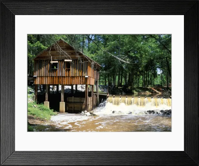 Framed Print : Restored mill near Riley