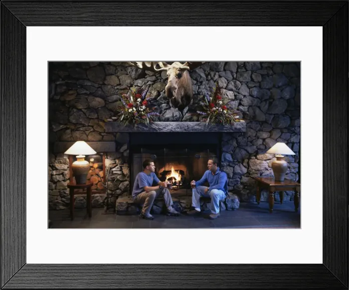 Framed Print : Men beside the fire Framed Print : Men beside the fire