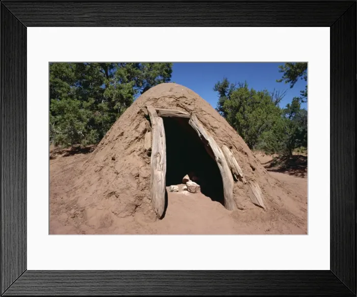 Framed Print : A Navajo steam bath where water is sprinkled on hot rock for steam Framed Print : A Navajo steam bath where water is sprinkled on hot rock for steam
