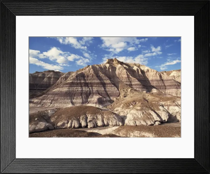 Framed Print : Coloured bands and ridges on the Blue Mesa in the Petrified Framed Print : Coloured bands and ridges on the Blue Mesa in the Petrified